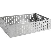 Front of the House BHO042BSS21 Dots 9" x 6" x 2 1/4" Stainless Steel Rectangular Basket - 4/Case