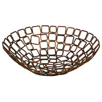 Front of the House BBK013GOI22 Coppered Link 8" x 2 1/2" Hand-Painted Fused Iron Round Basket - 6/Case