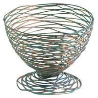 Front of the House TBB008PTI92 Patina 8" x 6 1/2" Hand-Painted Fused Iron Urn Basket - 6/Case