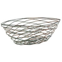 Front of the House TBB019PTI22 Patina 11" x 5 1/2" x 3 3/4" Hand-Painted Fused Iron Crescent Basket - 6/Case