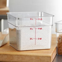 Cambro CamSquares® Classic 6 Qt. Clear Square Polycarbonate Food Storage Container