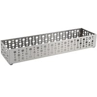 Front of the House BHO043BSS22 Dots 11" x 2 3/4" x 1 1/2" Stainless Steel Rectangular Basket - 6/Case