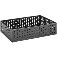 Front of the House BHO042BKS21 Dots 9" x 6" x 2 1/4" Matte Black Stainless Steel Rectangular Basket - 4/Case