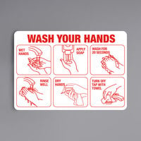 "Wash Your Hands" Engineer Grade Reflective Red / White Aluminum Sign with Symbols