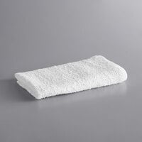 Choice 16 inch x 19 inch 24 oz. White Cotton Textured Terry Bar Towels in Bulk - 300/Case