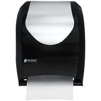 San Jamar T1370BKSS Tear-N-Dry Summit Hands Free Roll Towel Dispenser - Black / Stainless Steel Look