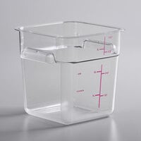 Carlisle 4 Qt. Allergen-Free Clear Square Polycarbonate Food Storage Container