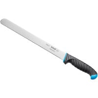 Schraf 12 inch Serrated Edge Slicing Knife with Blue TPRgrip Handle