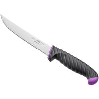 Schraf 6 inch Serrated Utility Knife with Purple Allergen-Free TPRgrip Handle