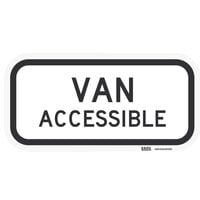 Lavex "Van Accessible" Engineer Grade Reflective Black Aluminum Sign - 12" x 6"