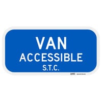 Lavex "Van Accessible / S.T.C." Engineer Grade Reflective Blue Aluminum Sign - 12" x 6"