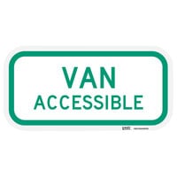 Lavex "Van Accessible" Engineer Grade Reflective Green Aluminum Sign - 12" x 6"