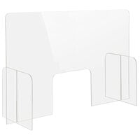 Bon Chef 90177-7 36" x 23 3/4" Clear Tabletop Health Safety Shield with Transaction Window