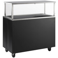 Vollrath 39704 2-Series 60" Black Portable Buffet / Serving Station with Solid Base and Cafeteria Breath Guard