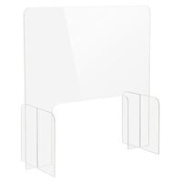 Bon Chef 90177-1 32" x 30" Clear Tabletop Health Safety Shield with Transaction Window