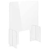 Bon Chef 90177-5 32" x 23 3/4" Clear Tabletop Health Safety Shield with Transaction Window