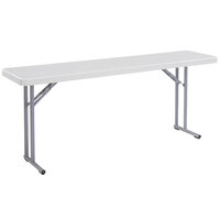 National Public Seating BT1872 18" x 72" Speckled Gray Plastic Folding Seminar Table