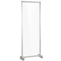 Bon Chef 90225-24 72" x 25" Clear Acrylic Health and Safety Partition with Silver Frame