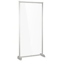 Bon Chef 90225-36 72" x 37" Clear Acrylic Health and Safety Partition with Silver Frame