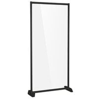 Bon Chef 90225-36B 72" x 37" Clear Acrylic Health and Safety Partition with Black Frame
