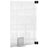 Rosseto TD012 Avant Guarde 18" Clear Semi-Transparent Polycarbonate Tabletop Divider with 1 Stainless Steel Bracket and 2 Cross Connectors