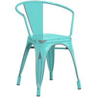 Lancaster Table & Seating Alloy Series Distressed Seafoam Outdoor Arm Chair