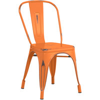 Lancaster Table & Seating Alloy Series Distressed Orange Outdoor Cafe Chair