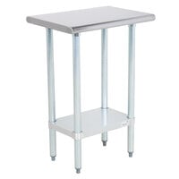 Advance Tabco ELAG-242-X 24" x 24" 16 Gauge Stainless Steel Work Table with Galvanized Undershelf