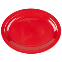 Carlisle KL12705 Kingline 12" x 9" x 1 3/16" Red Oval Platter - 12/Case