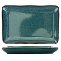 International Tableware LU-64-MI Luna 6" x 4" Midnight Blue Rectangular Coupe Porcelain Platter - 36/Case