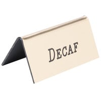 Cal-Mil 228-2-11 Gold Decaf Beverage Tent 3" x 1" x 1 1/2"