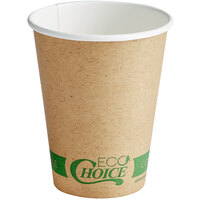 EcoChoice 12 oz. Kraft Compostable Paper Hot Cup - 1000/Case