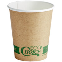 EcoChoice 8 oz. Tall Kraft Compostable Paper Hot Cup - 1000/Case