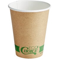 EcoChoice 12 oz. Kraft Compostable Paper Hot Cup - 50/Pack