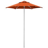 Lancaster Table & Seating 6' Papaya Push Lift Aluminum Umbrella
