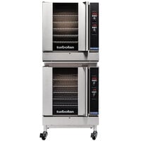 Moffat G32D5/2C Turbofan Double Deck Full Size Natural Gas Digital Convection Oven with Steam Injection and Casters - 110-120V, 1 Phase, 66,000 BTU
