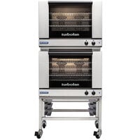 Moffat E28M4/2C Turbofan Double Deck Full Size Electric Convection Oven with Mechanical Thermostat and Casters - 220-240V, 1 Phase, 12 kW