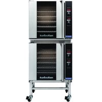 Moffat E32D5/2C Turbofan Double Deck Full Size Electric Digital Convection Oven with Steam Injection and Casters - 220-240V, 1 Phase, 13 kW