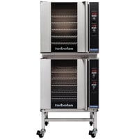 Moffat E32D5/2C Turbofan Double Deck Full Size Electric Digital Convection Oven with Steam Injection and Casters - 208V, 1 Phase, 11.6 kW