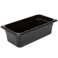 Cambro 34HP110 H-Pan™ 1/3 Size Black High Heat Plastic Food Pan - 4" Deep