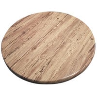 American Tables & Seating ATO36-201 35 1/2" Round Aged Pine Isotop Outdoor Tabletop