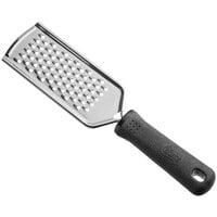 Choice 9 1/2" Stainless Steel Coarse Grater with Black Non-Slip Handle