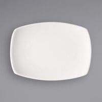 Bauscher by BauscherHepp 712314 Options 5 1/2" x 3 11/16" Bright White Rectangular Porcelain Coupe Platter - 36/Case
