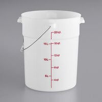 Cambro 22 Qt. White Customizable Round Polyethylene Bucket With Handle