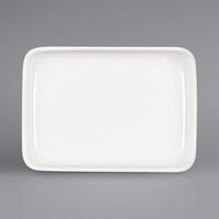 Bauscher by BauscherHepp 212316 Bonn 6 1/2" x 4 5/8" Bright White Rectangular Porcelain Platter with Raised Rim - 36/Case