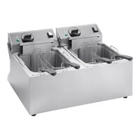 Vollrath CF2-1800DUAL 20 lb. Commercial Countertop Deep Fryer - Twin Pot 120V