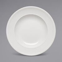 Bauscher by BauscherHepp 280220 Come4Table 7 15/16" Bright White Round Porcelain Half-Deep Plate with Wide Rim - 12/Case