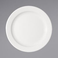 Bauscher by BauscherHepp 110023 B1100 9" Bright White Round Porcelain Plate with Mid Rim - 24/Case