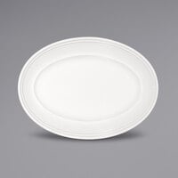 Bauscher by BauscherHepp 282036 Come4Table 14" x 10 3/16" Bright White Oval Porcelain Platter with Wide Rim - 6/Case