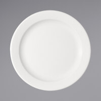 Bauscher by BauscherHepp 110019 B1100 7 7/16" Bright White Round Porcelain Plate with Mid Rim - 24/Case